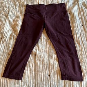 Athleta Elation leggings. Maroon/wine red. 25 inch inseam. Large
